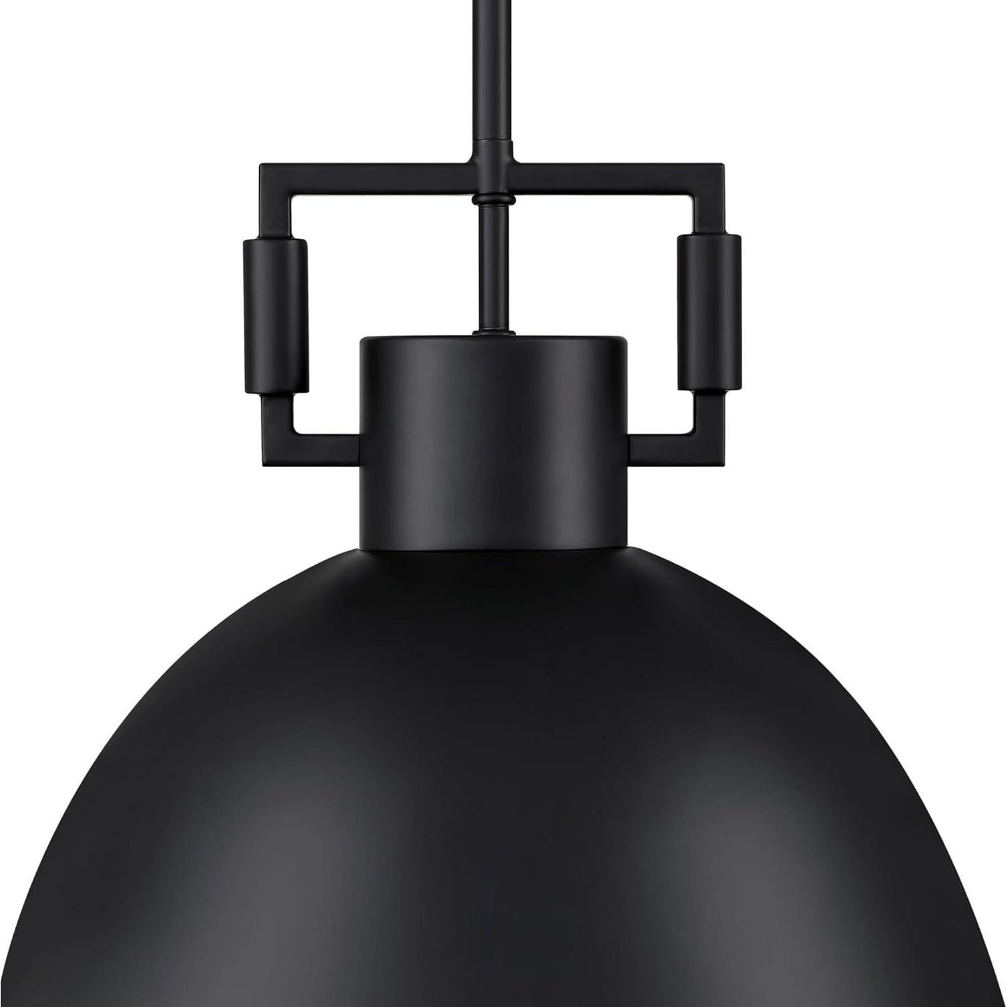 Nathan James Leigh Pendant Lighting, Hanging Ceiling Light with Oversized Metal Shade and Adjustable Cord, for Kitchen Island or Entryway, Matte Black