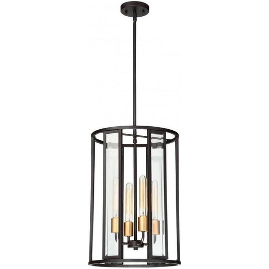 Nuvo 60/6415 Four Light Pendant, 4Lt Foyer, Black. Brand New. Open box