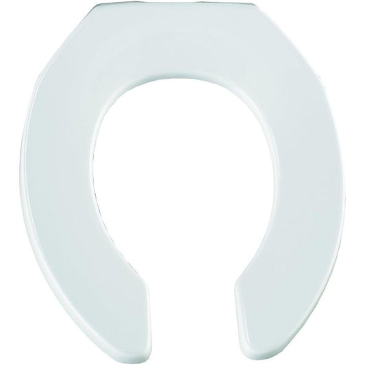 BEMIS 955CT 000 Commercial Heavy Duty Open Front Toilet Seat will Never Loosen & Reduce Call-backs, ROUND, Plastic, White