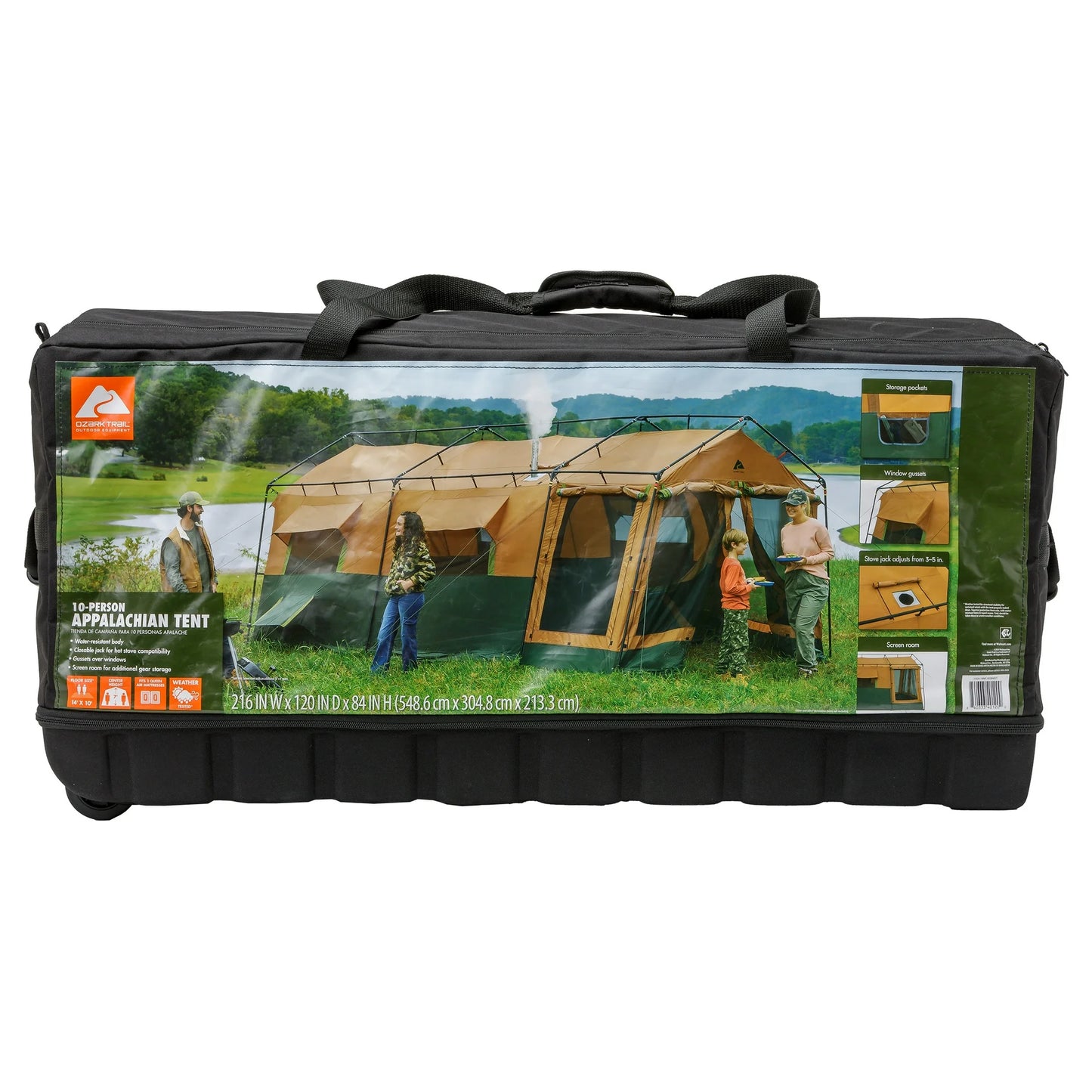 Ozark Trail 10-Person Appalachian Tent, 4 season with Stove Outlet