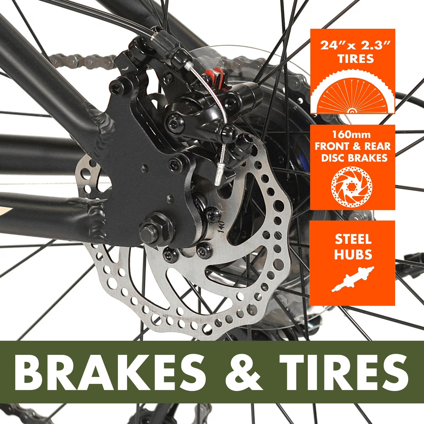 Ozark Trail 24" M.1 Vibe Mountain Bicycle, 8 Speed, Black, Fits Riders 4'6" - 5'6", Teen, Unisex