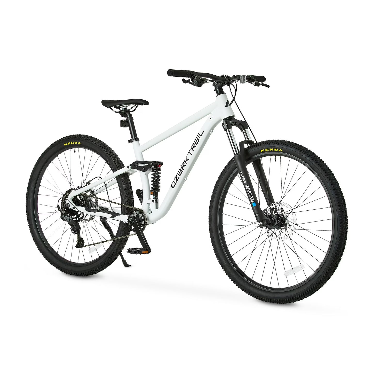 Ozark Trail 29" FS.2 Slalom Full Suspension Mountain Bike, 29" Wheels, Medium Frame,  White, Adult