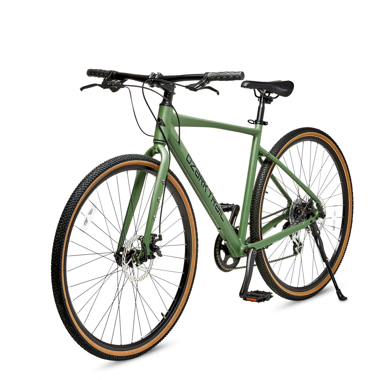 Ozark Trail 700C G.1 Explorer Flat Bar Gravel Bike, Large Frame, Green, Adult, Unisex
