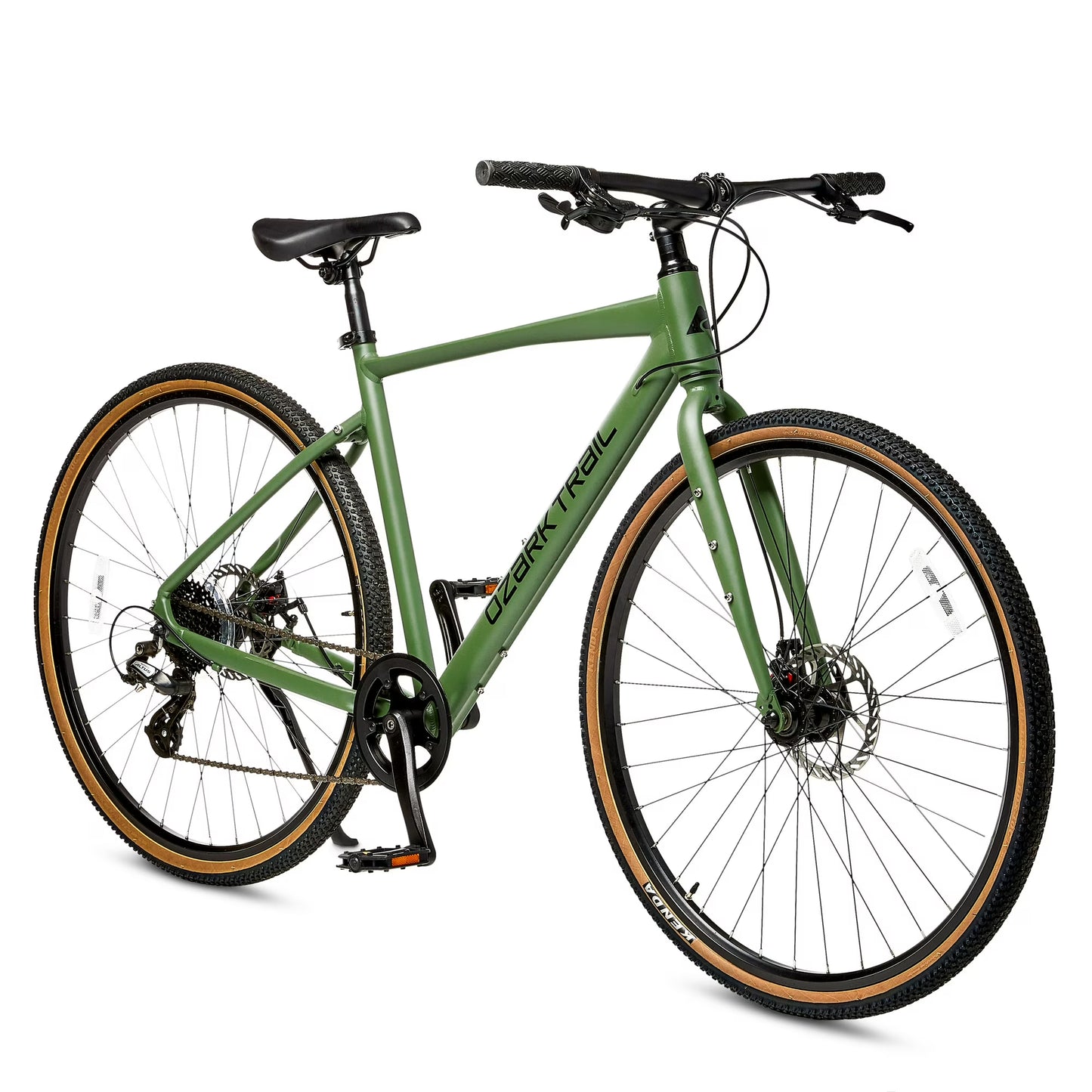 Ozark Trail 700C G.1 Explorer Flat Bar Gravel Bike, Large Frame, Green, Adult, Unisex