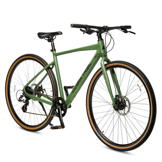 Ozark Trail 700C G.1 Explorer Flat Bar Gravel Bike, Large Frame, Green, Adult, Unisex