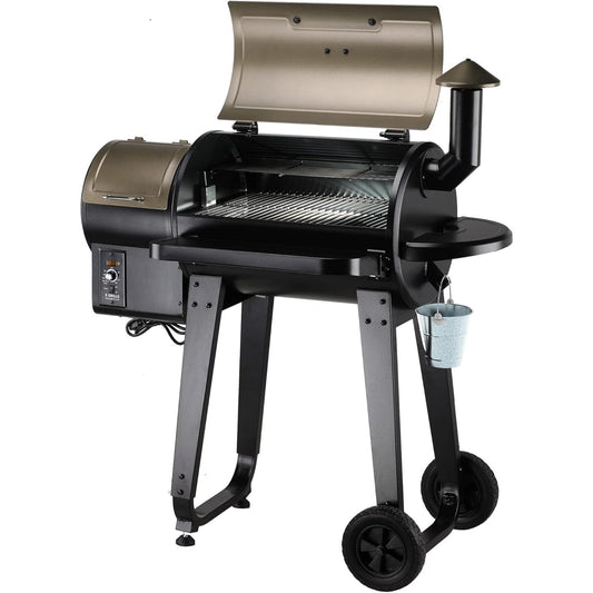 Z GRILLS 2024 Wood Pellet Grill Smoker,8 in 1 Portable BBQ Grill with Automatic Temperature Control,Foldable Front Shelf,Rain Cover,459 sq in Cooking Area for Patio,Backyard