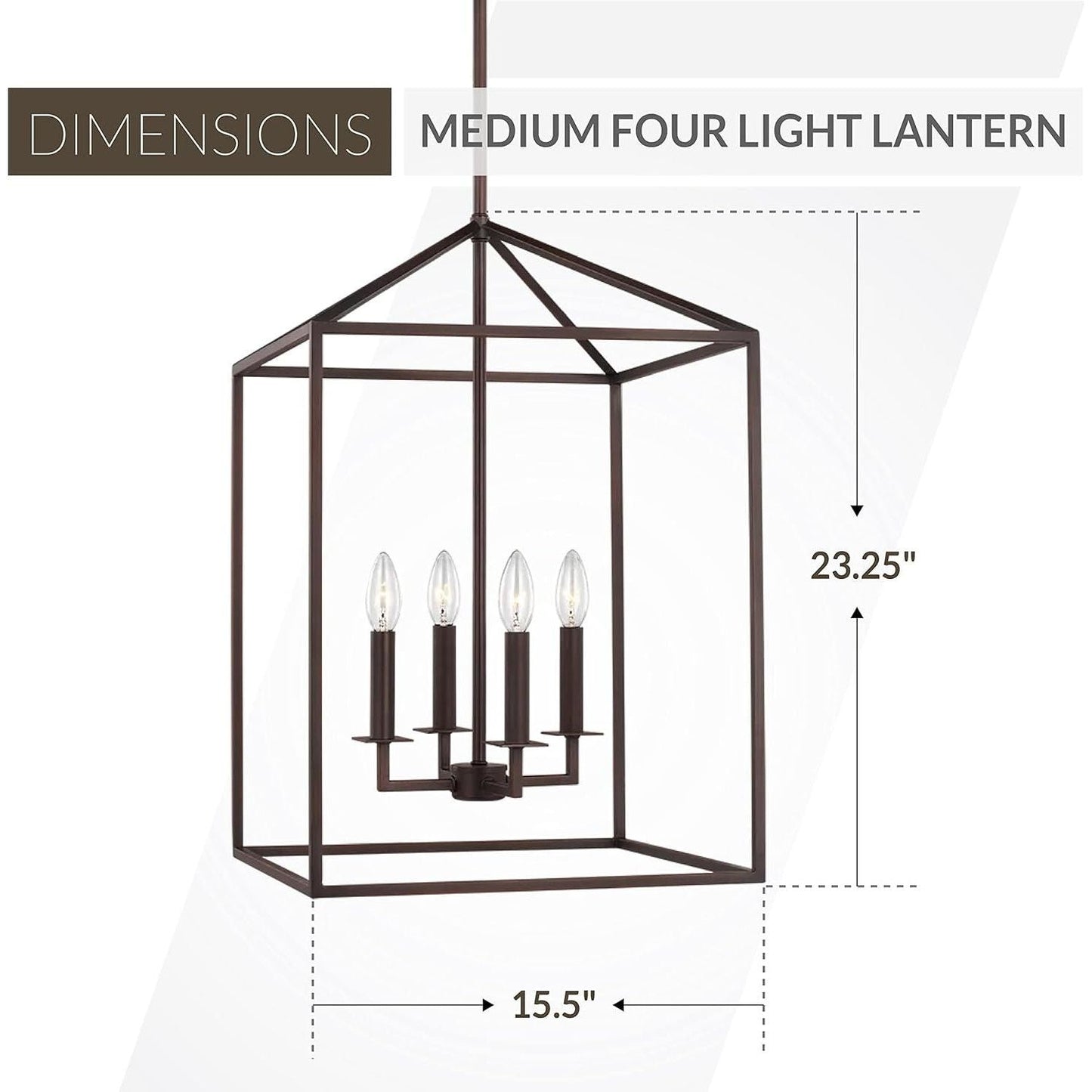 Generation Lighting 4-Light Perryton Pendant Light Fixture Bronze 5115004-710, Modern Ceiling Light Fixture for Home Decor, Candelabra with 60W Torpedo Bulbs for Foyer and Living Room Décor