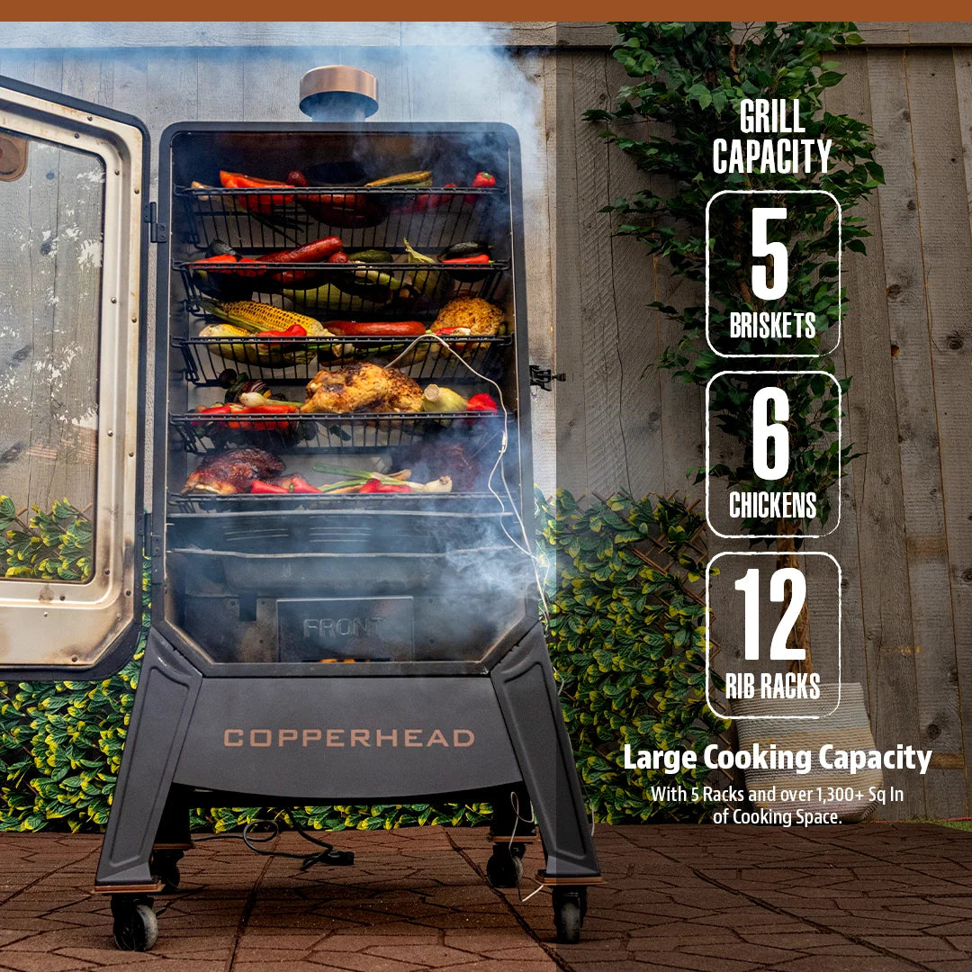 Pit Boss Copperhead 1300 Sq in Vertical Wood Pellet Smoker - Onyx Edition