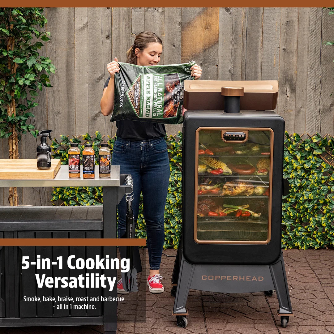Pit Boss Copperhead 1300 Sq in Vertical Wood Pellet Smoker - Onyx Edition