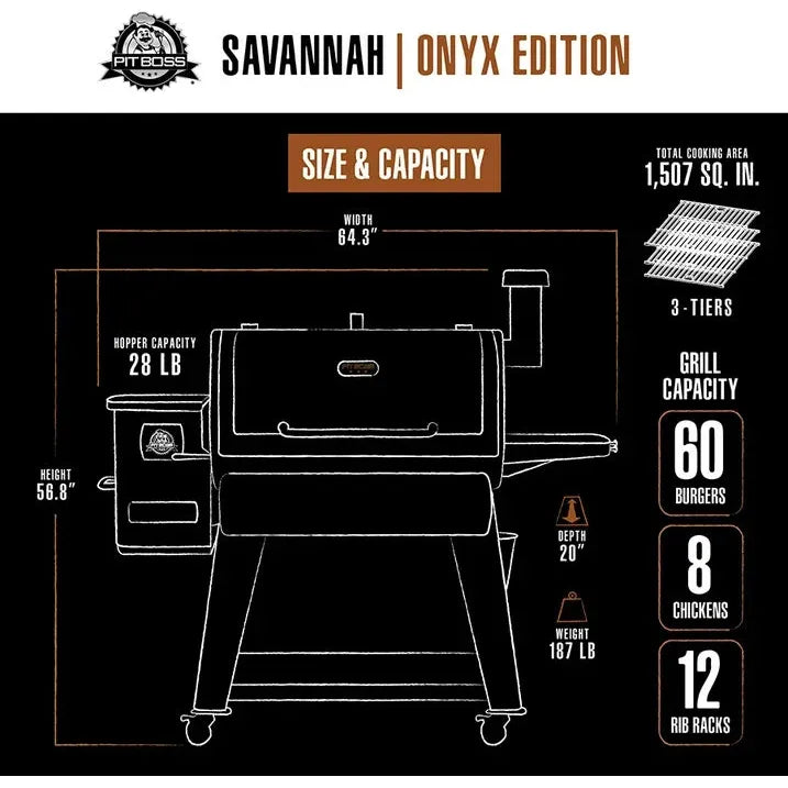 Pit Boss Savannah 1500 Sq in Wood Pellet Grill and Smoker