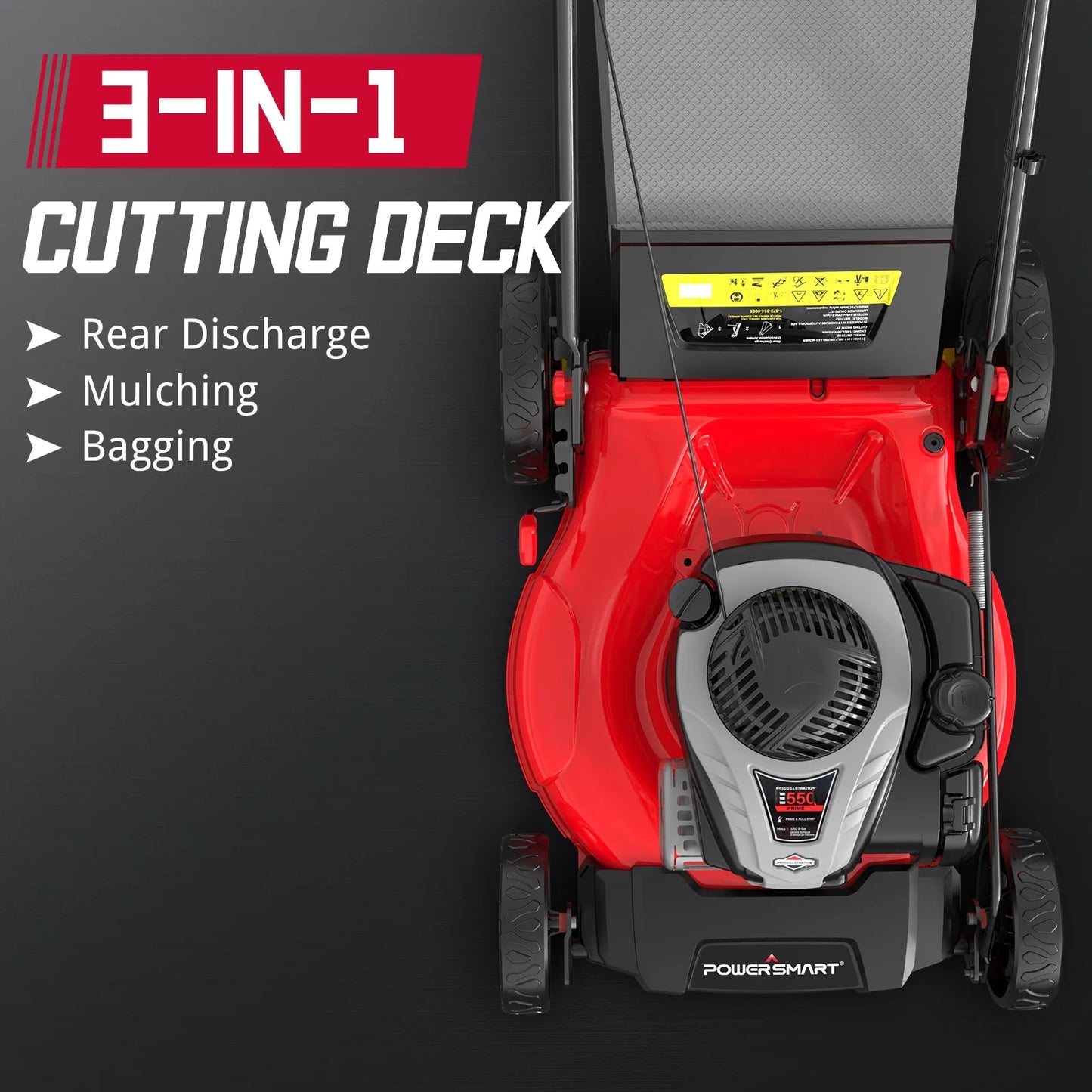 PowerSmart 140cc 4-stroke Briggs & Stratton Engine 21" Self-Propelled Gas Powered Lawn Mower