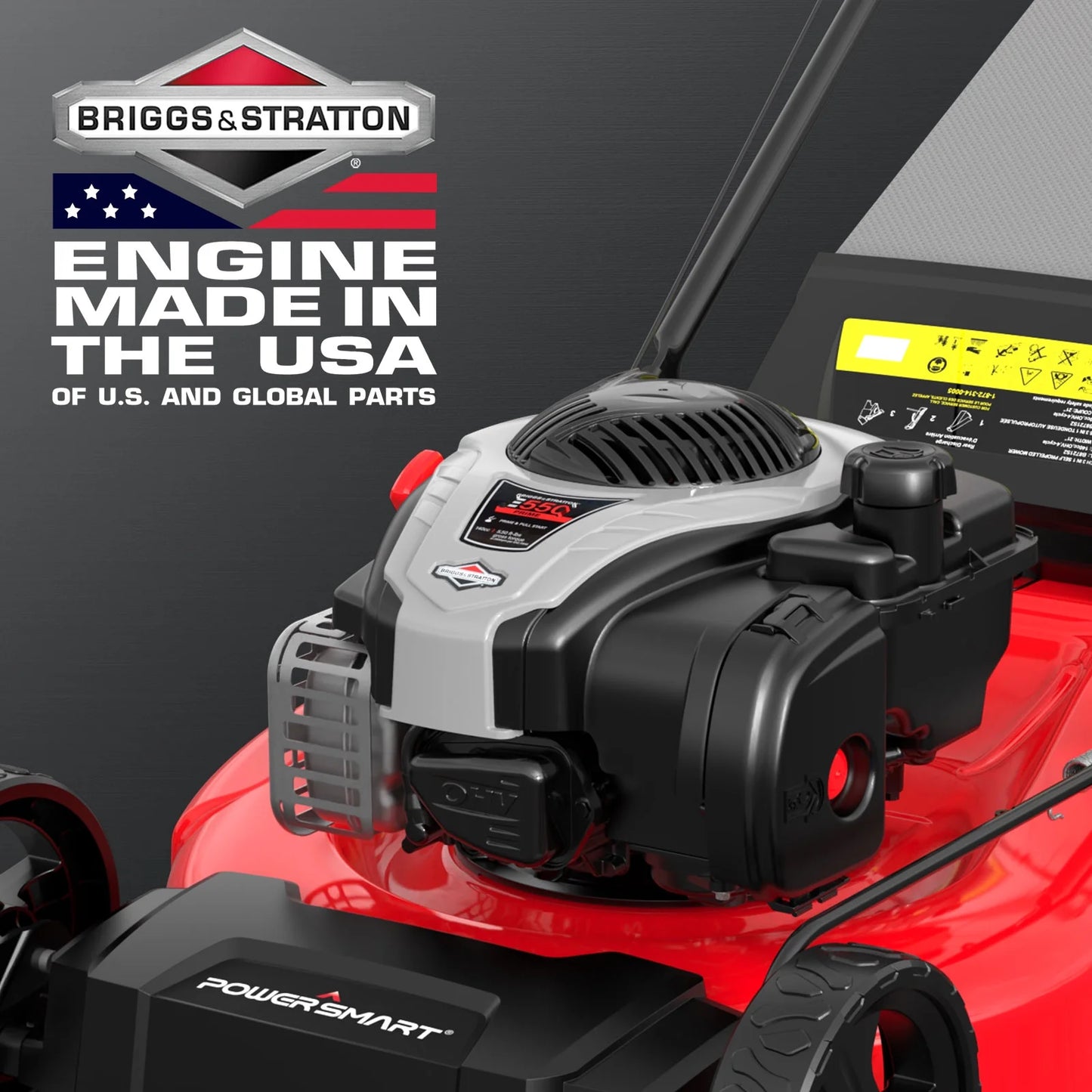 PowerSmart 140cc 4-stroke Briggs & Stratton Engine 21" Self-Propelled Gas Powered Lawn Mower