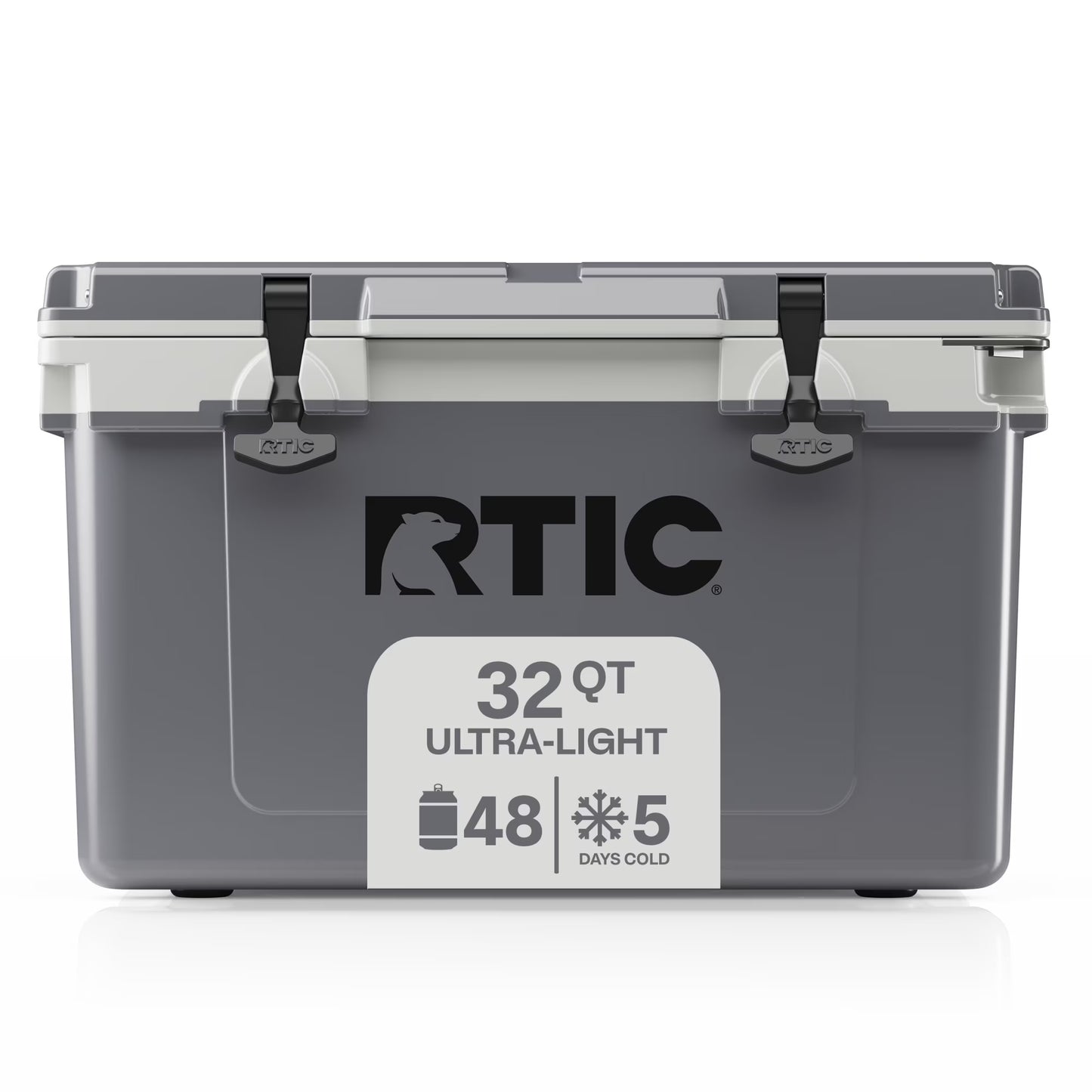 RTIC Ultra-Light 32 Qt Hard-Sided Ice Chest Cooler, Fits 48 Cans, Grey