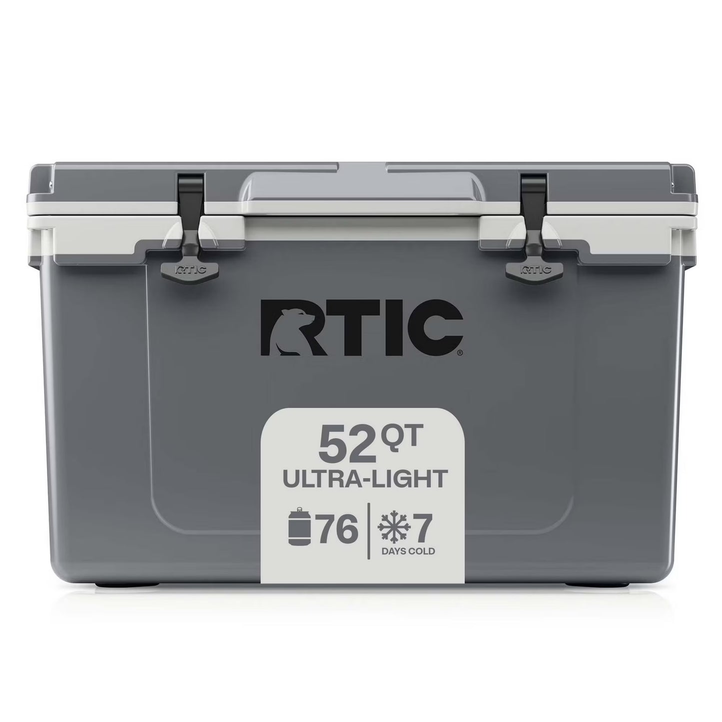 RTIC Ultra-Light 52 Qt Hard-Sided Ice Chest Cooler, Fits 76 Cans, Grey