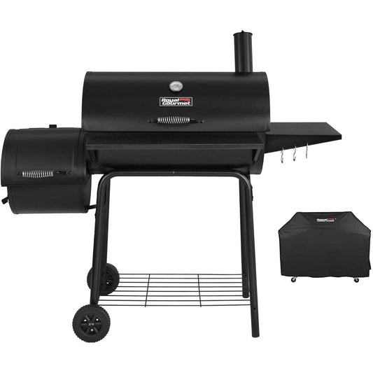 Royal Gourmet CC1830SC Charcoal Grill Offset Smoker with Cover, 811 Square Inches, Black, Outdoor Camping