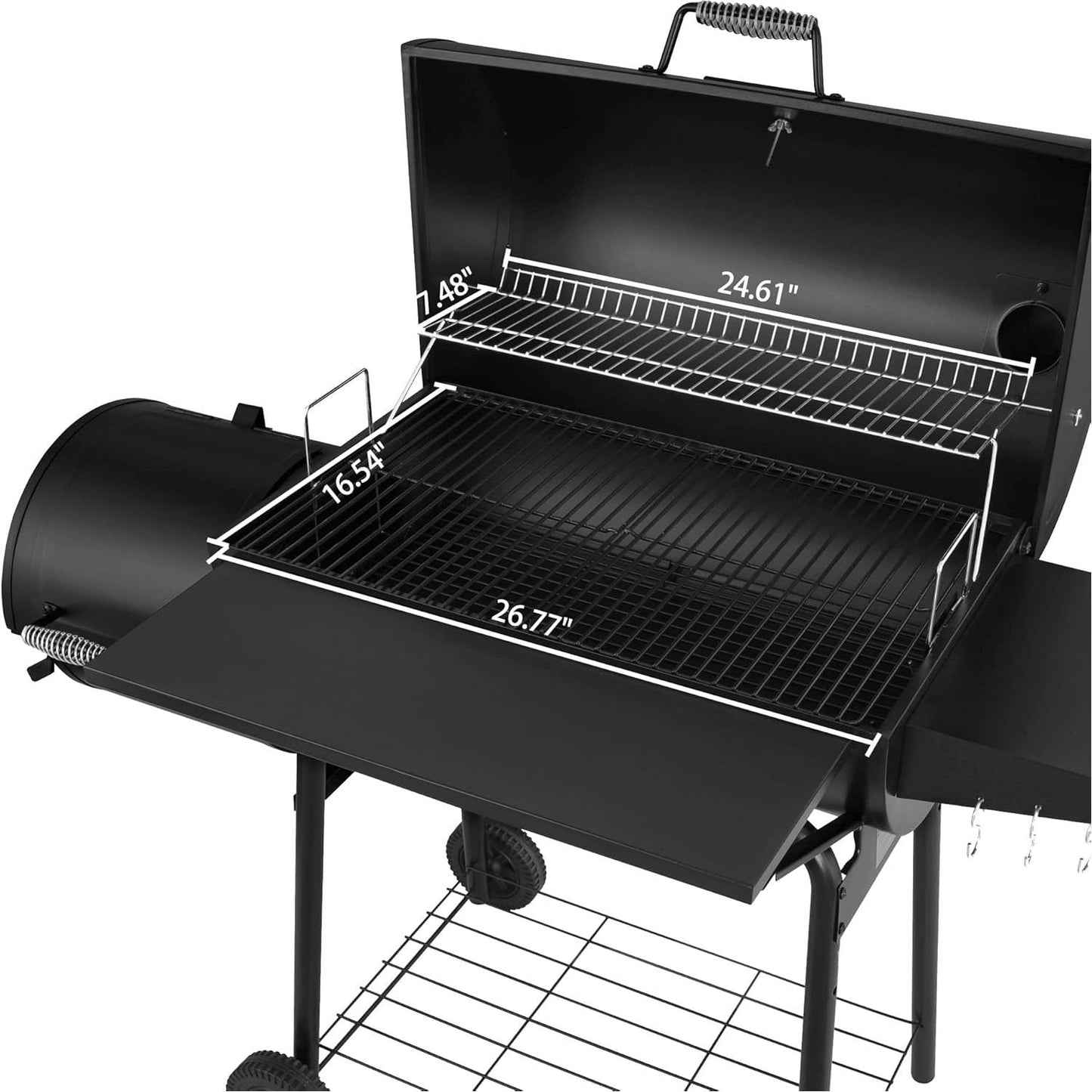 Royal Gourmet CC1830SC Charcoal Grill Offset Smoker with Cover, 811 Square Inches, Black, Outdoor Camping