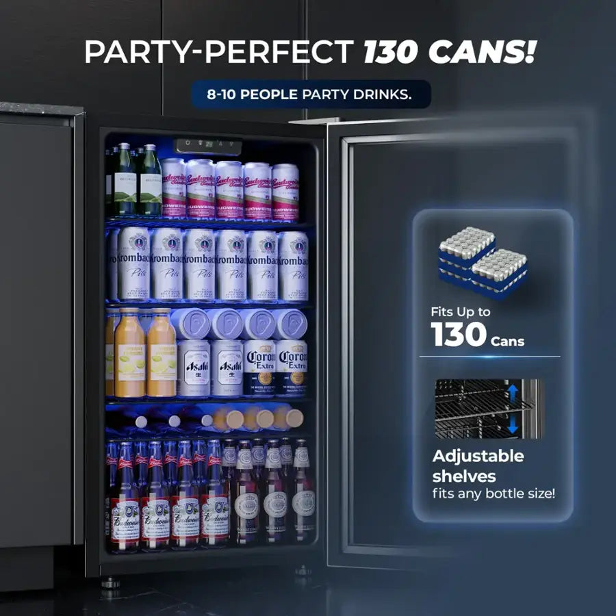 SIMZLIFE - 130 Can Beverage Refrigerator and Cooler