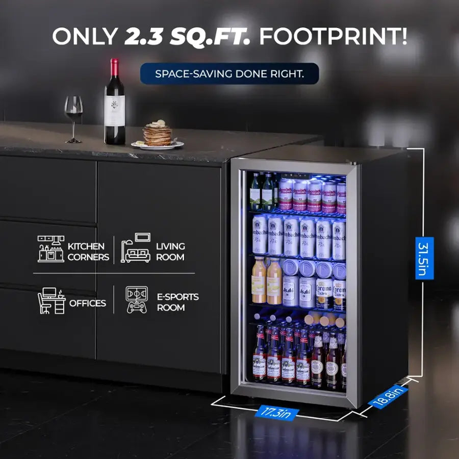SIMZLIFE - 130 Can Beverage Refrigerator and Cooler
