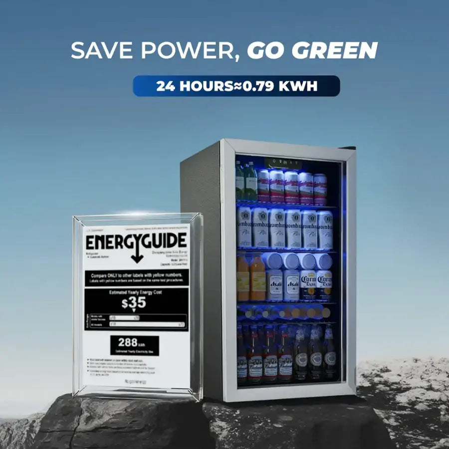 SIMZLIFE - 130 Can Beverage Refrigerator and Cooler