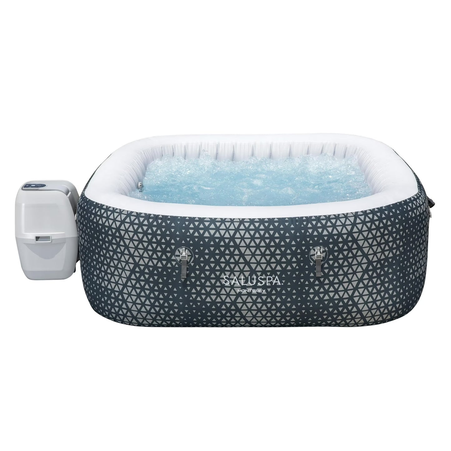 SaluSpa Monterey AirJet Outdoor Inflatable Square Hot Tub 4-6 Person with Pump