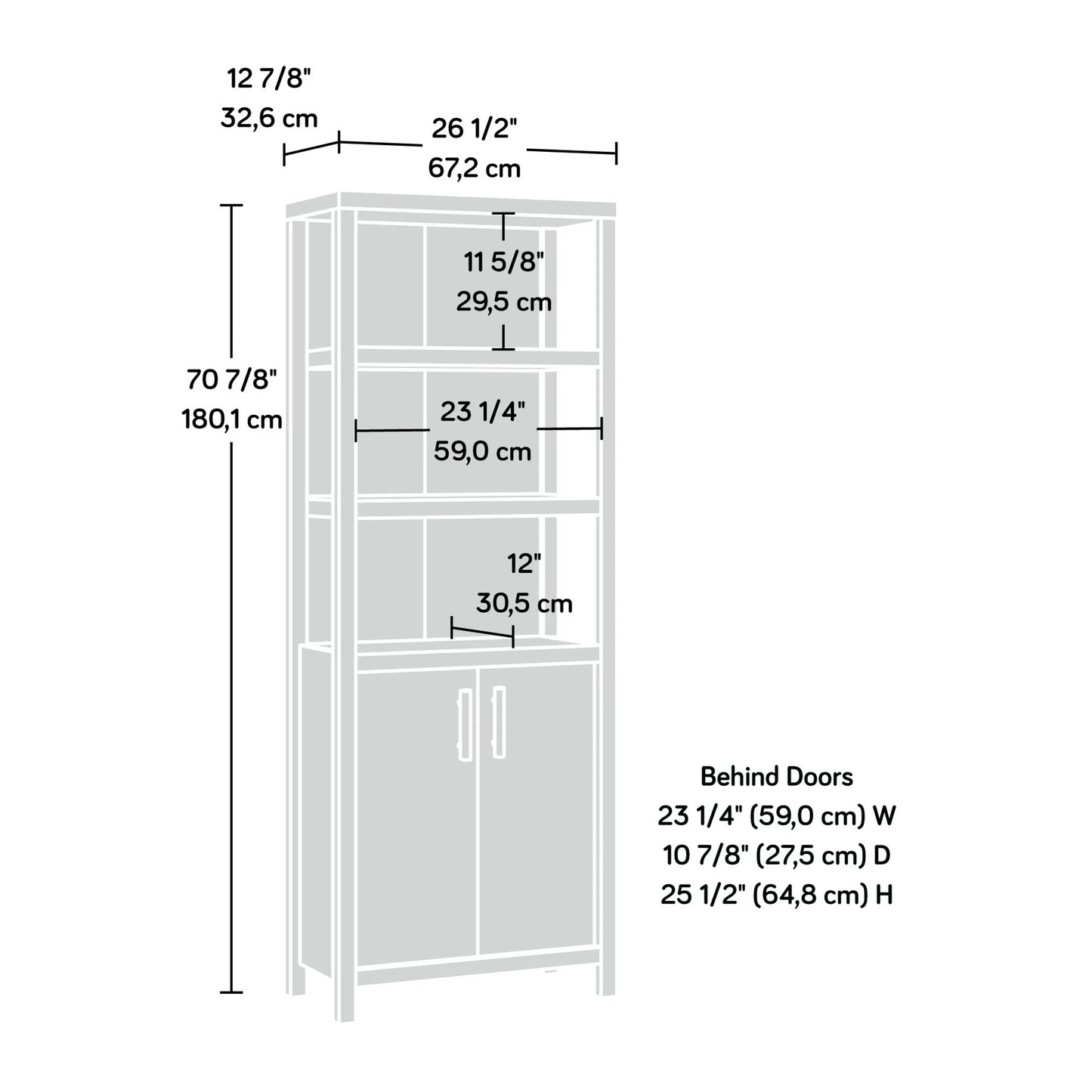 Sauder Two-Door Storage Cabinet White Finish