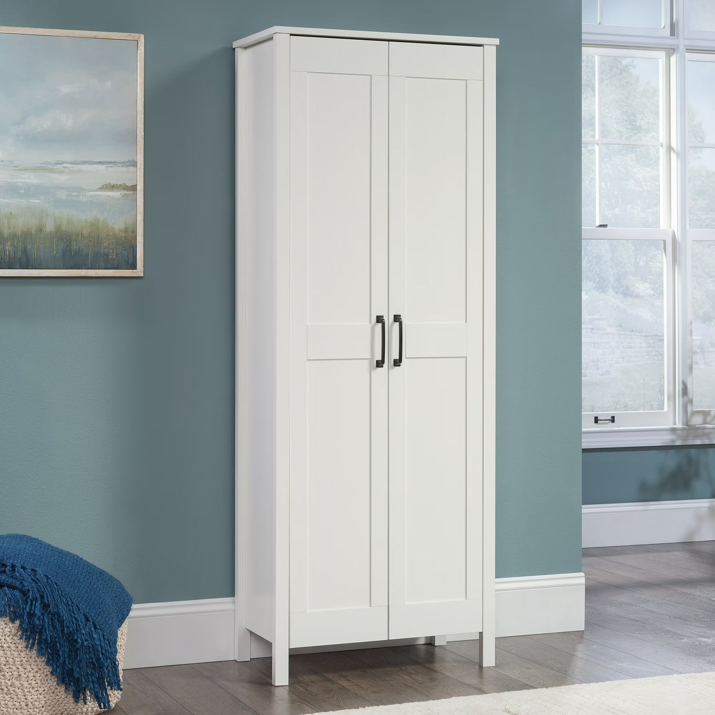 Sauder Two-Door Storage Cabinet White Finish