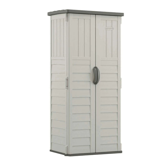 Suncast 22 cu. ft. Weather-Resistant Resin Vertical Outdoor Storage Shed