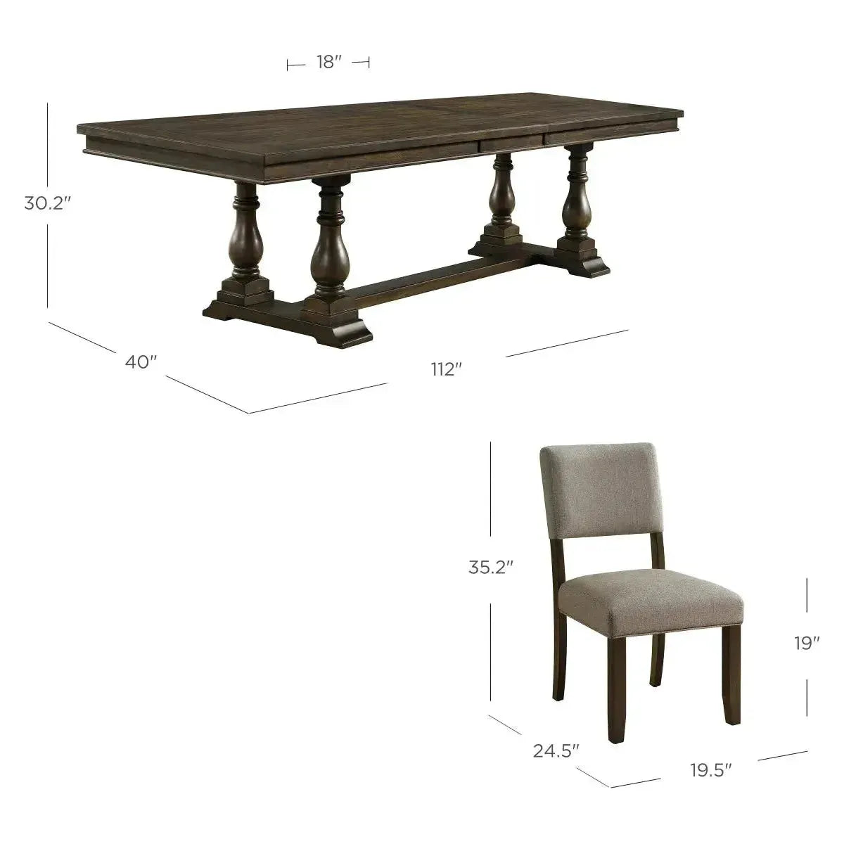 THOMASVILLE CALLAN 9 Pieces Dining Table Set