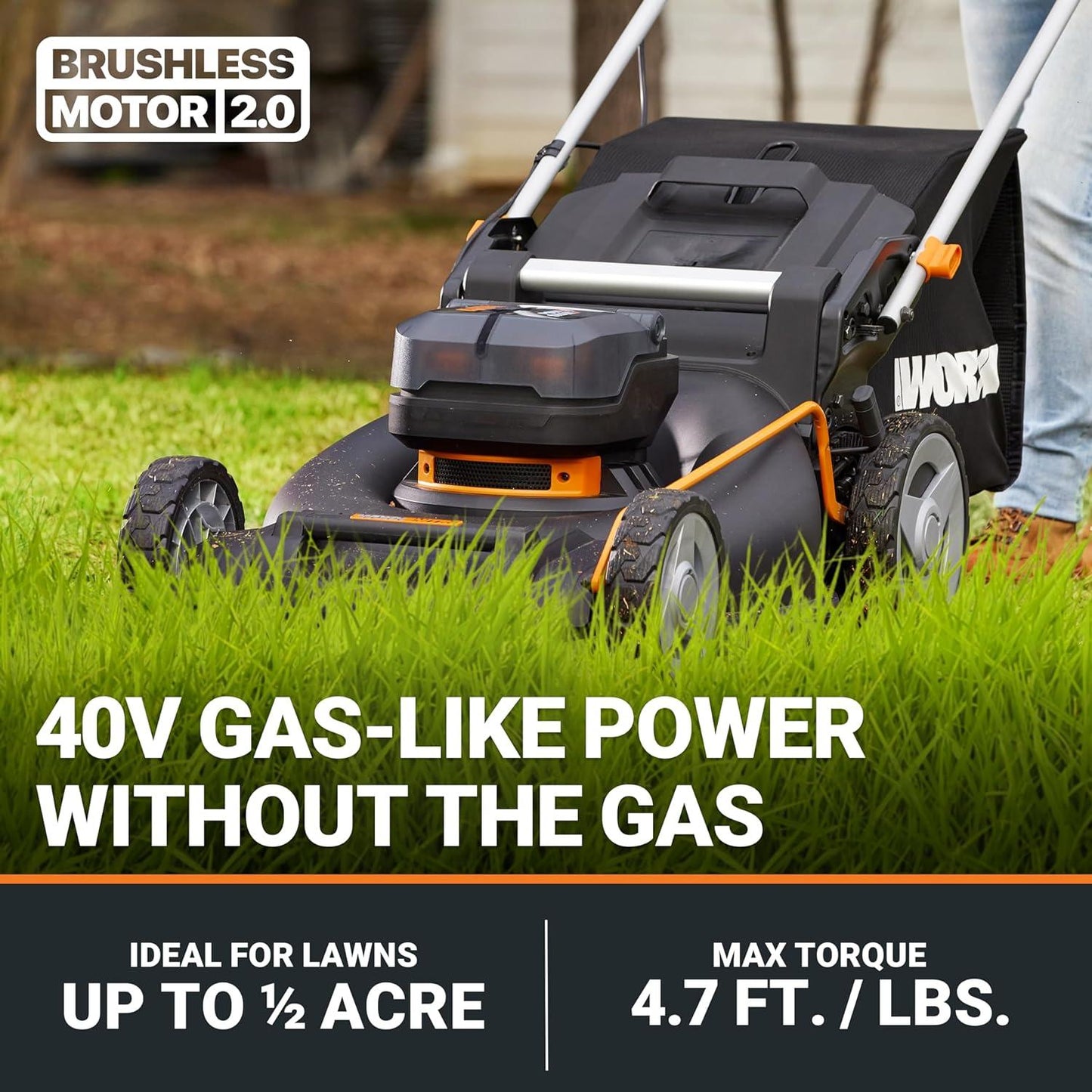 WORX Nitro 40V 21in Cordless Lawn Mower