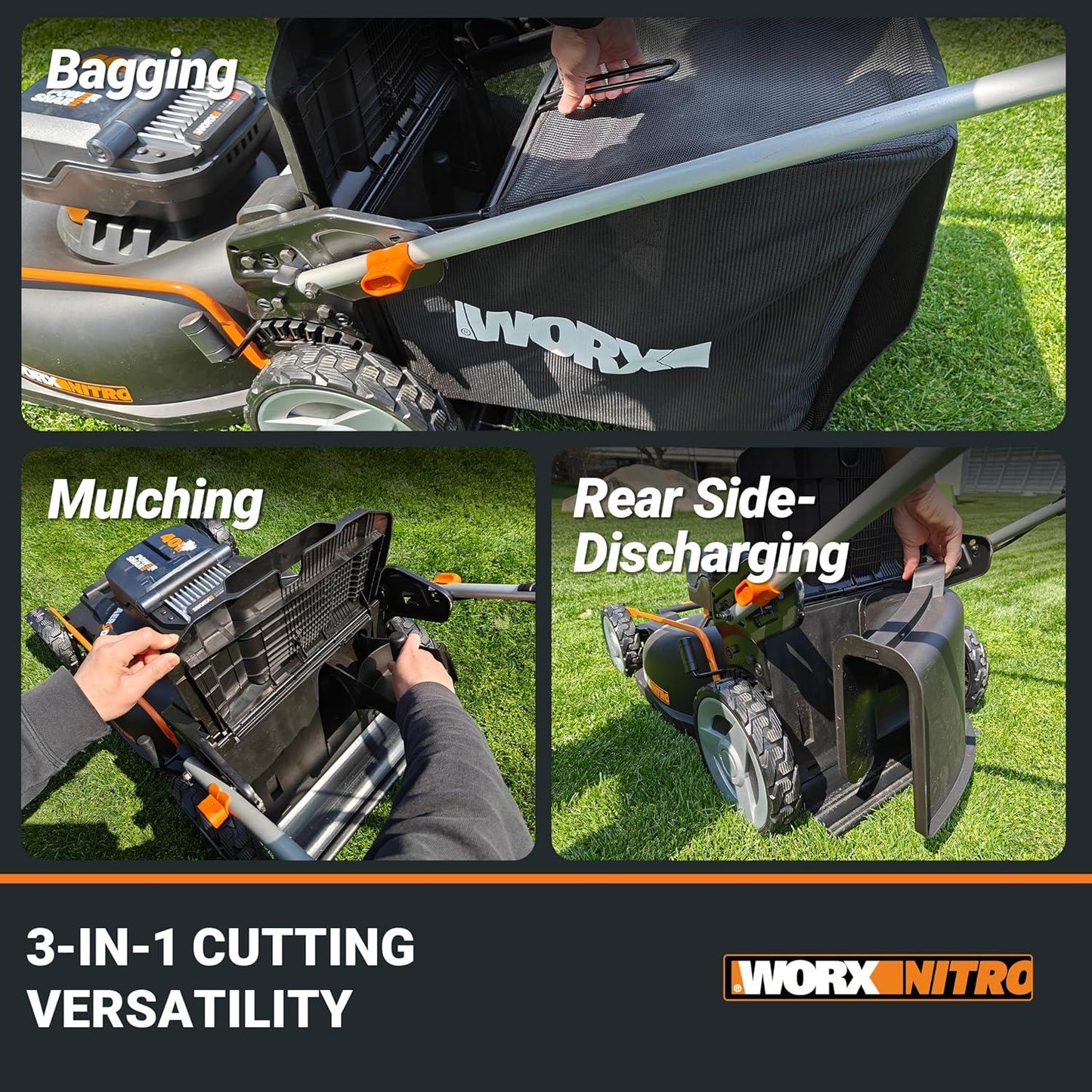 WORX Nitro 40V 21in Cordless Lawn Mower
