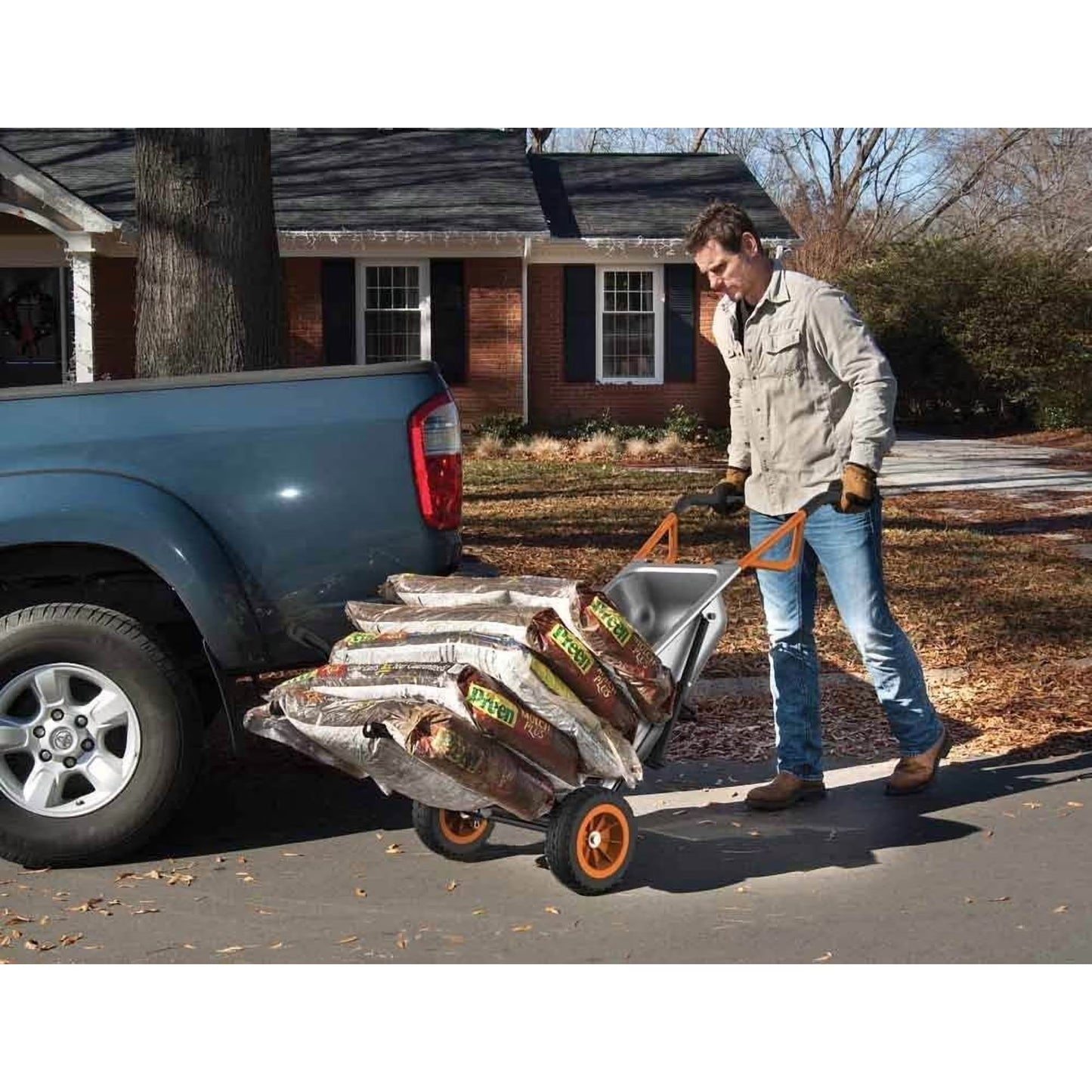 WORX WG050 Aerocart 8-In-1 Multifunction Wheelbarrow Dolly Cart Garden Carrier