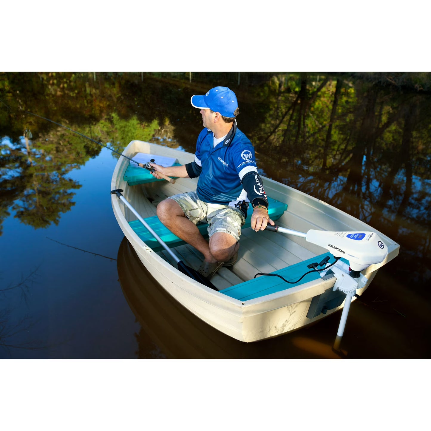 Watersnake Venom 34 lb Thrust Transom Mount Trolling Electric Boat Motor 30in Shaft