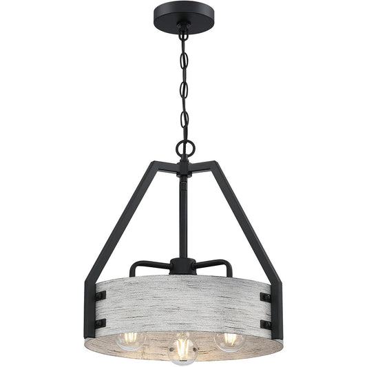 Westinghouse 6125900 Callowhill Craftsman-Style Three Light Indoor Chandelier, Matte Black and Antique Ash Finish. Brand New. Open Box.