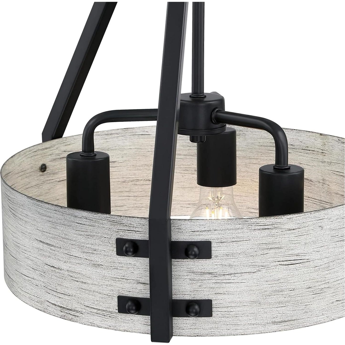 Westinghouse 6125900 Callowhill Craftsman-Style Three Light Indoor Chandelier, Matte Black and Antique Ash Finish. Brand New. Open Box.