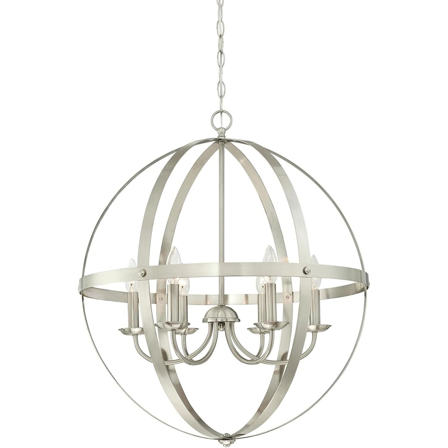 Westinghouse 6328300 Stella Mira Six-Light Indoor Chandelier, Brushed Nickel Finish. Brand New. Open Box.