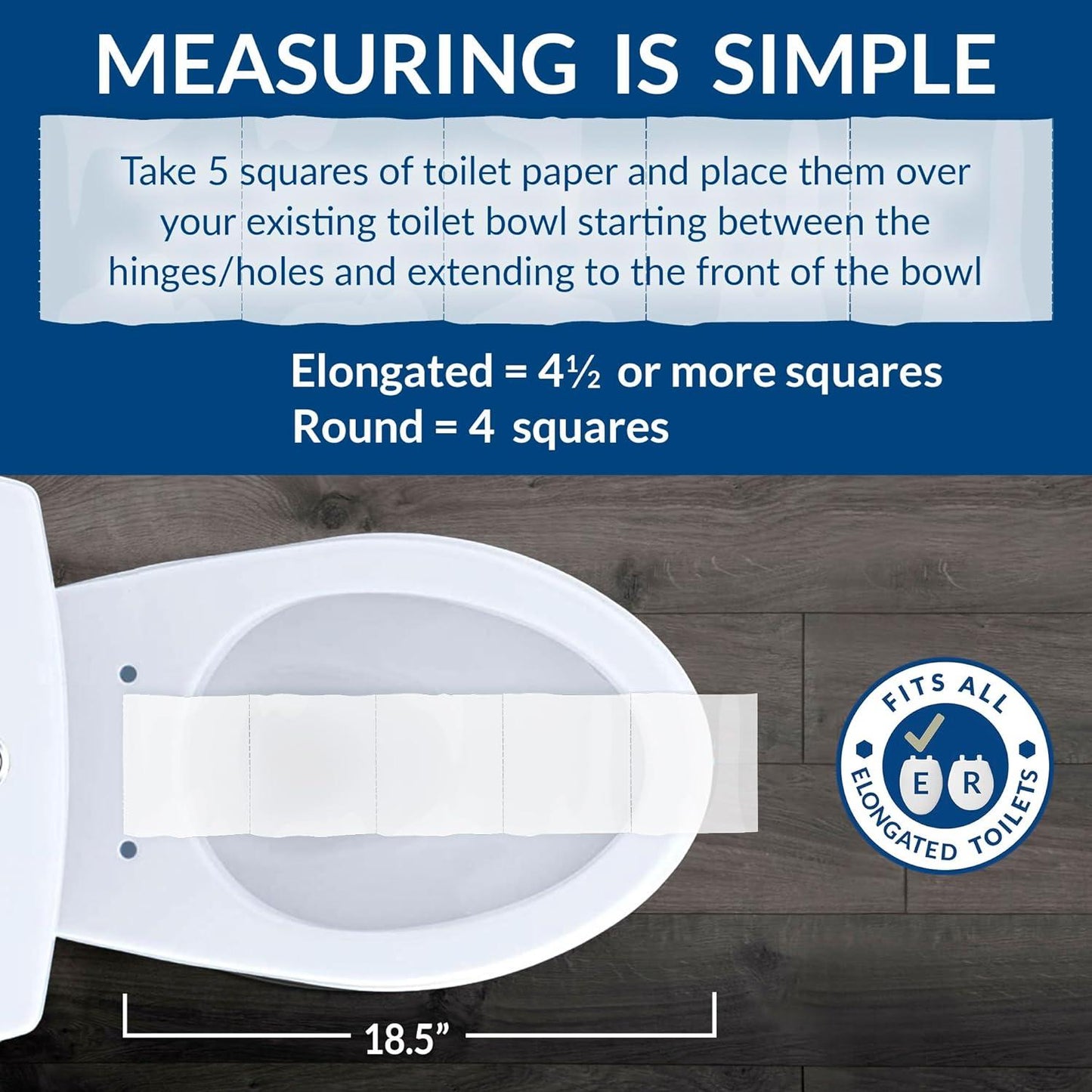 Mayfair Westport 1844EC Wood Toilet Seat with Easy Clean & Change Hinges, Elongated, White